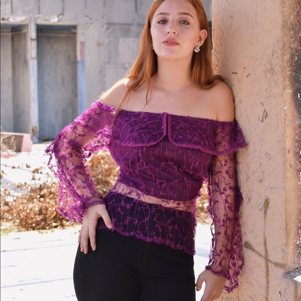 Off the shoulder lace top